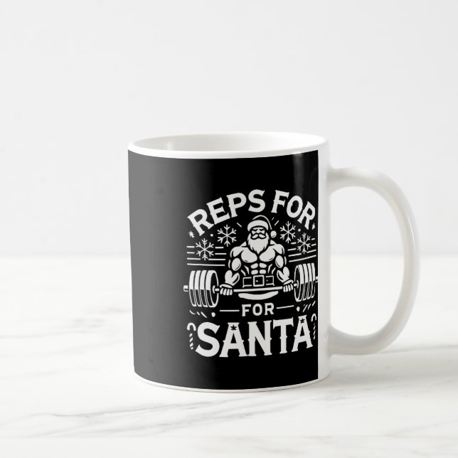 Taza De Café Reps For Santa – Funny Christmas Fitness Bodybuild (Derecha)