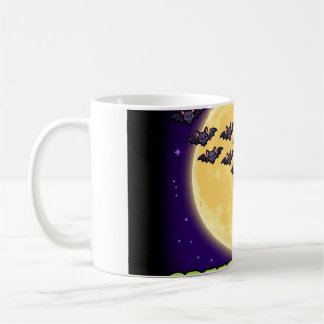 Taza De Café Repta Real Murciélagos Luna Halloween