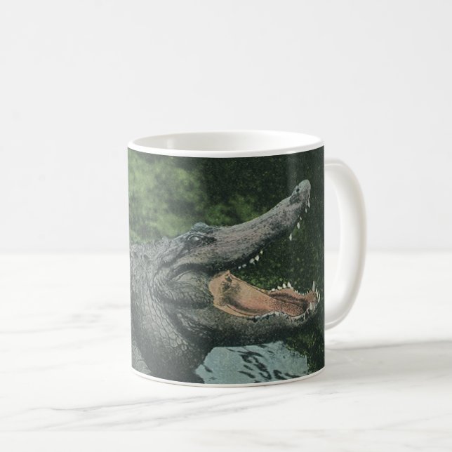 Taza De Café Reptiles de cocodrilos vintales, vida animal marin (Anverso derecho)