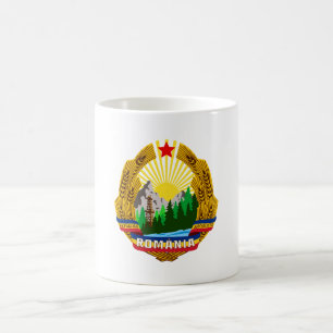 Taza De Café República Socialista Rumania emblema escudo armas