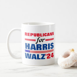 Taza De Café Republicanos por Harris Walz azul rojo