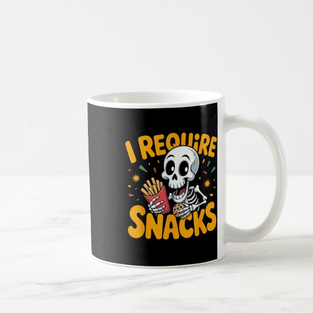 Taza De Café Requerí Snacks Fun Halloween Skeleton Meme Fast (Derecha)