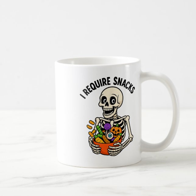 Taza De Café Requerí Snacks Graciosos Meme de Skeleton Hallowee (Derecha)