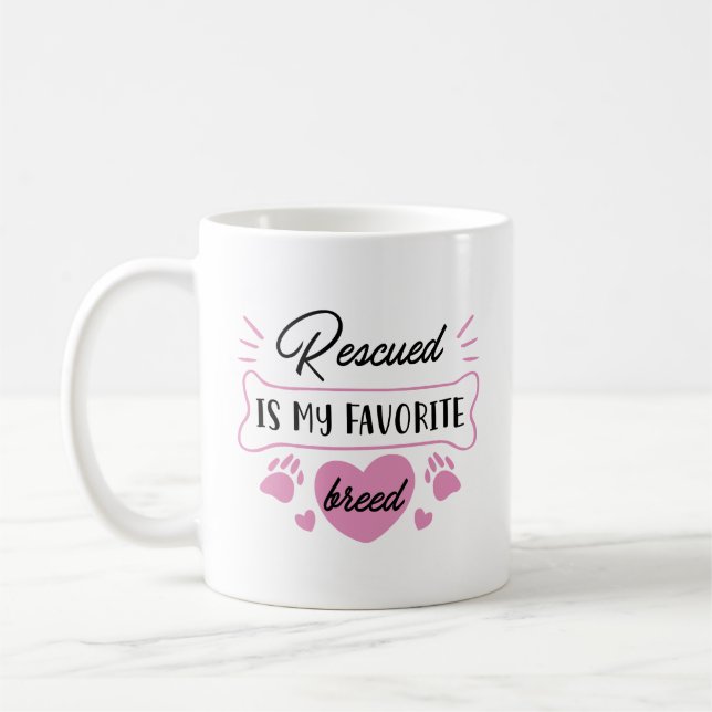Taza De Café Rescatado es mi raza favorita (Izquierda)