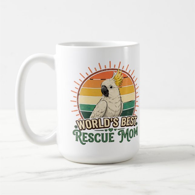 Taza De Café Rescate de Cacatúa Mamá Pájaro (Izquierda)