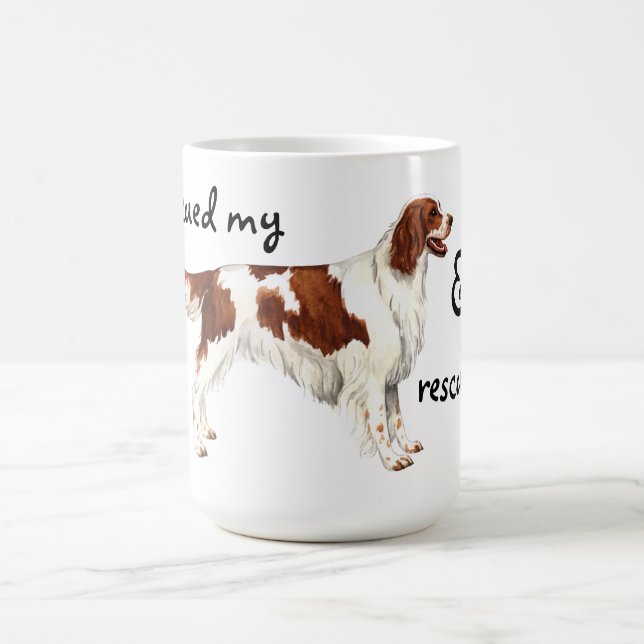 Taza De Café Rescate de los irlandeses Red y White Setter (Centro)