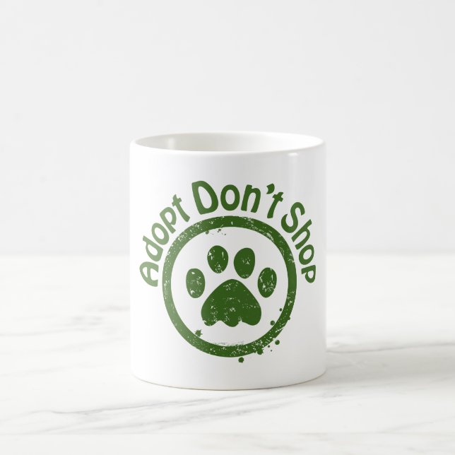 Taza De Café Rescate de perros - Adopta No Compras Mug (Centro)