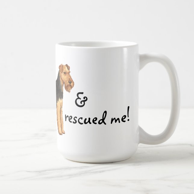 Taza De Café Rescate de Welsh Terrier (Derecha)