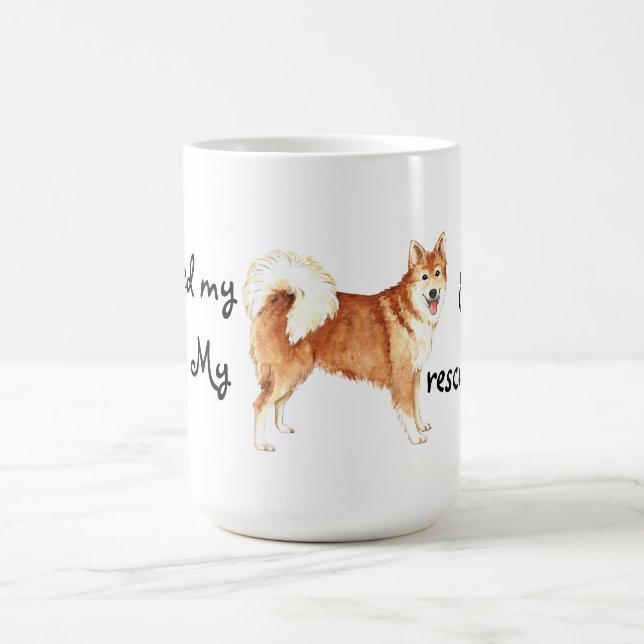 Taza De Café Rescate para el perro pastor islandés (Centro)