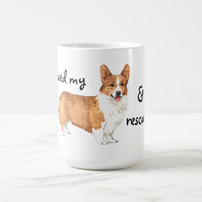 Taza De Café Rescate Pembroke Welsh Corgi (Centro)