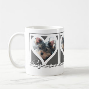 Taza De Café RESCATE PERRO MOM Tres fotos marco gris