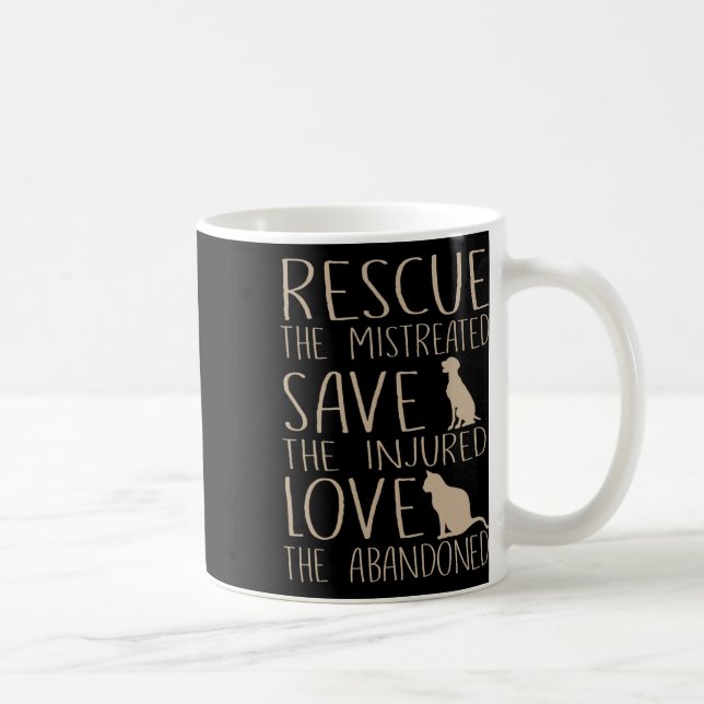 Taza De Café Rescate salve amor - Rescate animal lindo amor de  (Derecha)