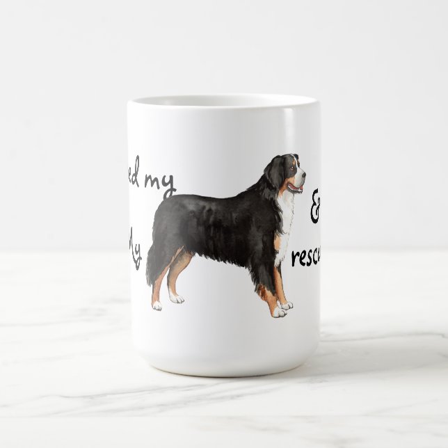Taza De Café Rescue Bernese Mountain Dog (Centro)