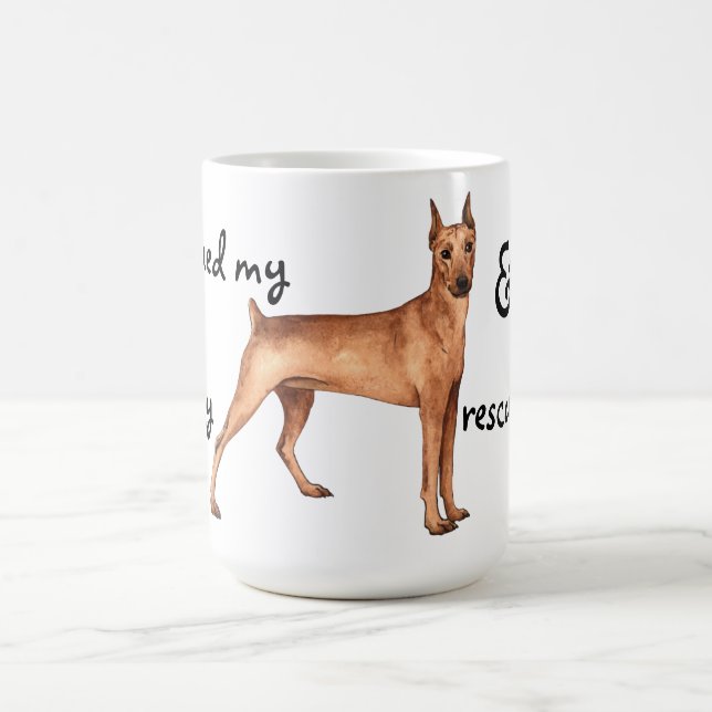 Taza De Café Rescue German Pinscher (Centro)