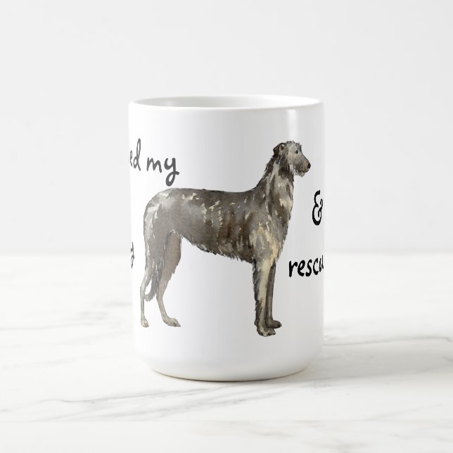 Taza De Café Rescue Scottish Deerhound (Centro)