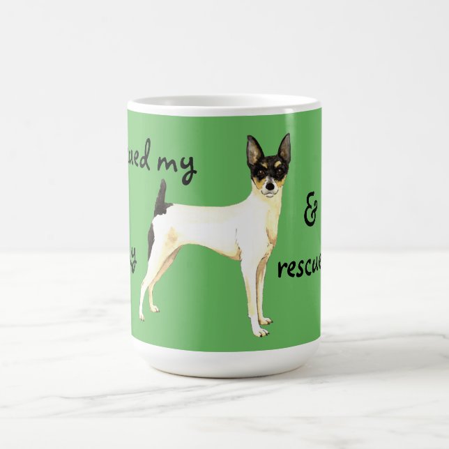 Taza De Café Rescue Toy Fox Terrier (Centro)