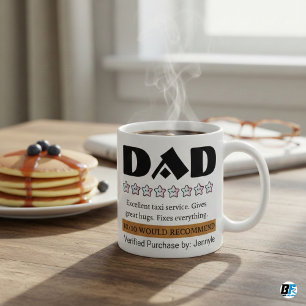 Taza De Café Reseña Divertida de Papá 10/10 Recomiendo Personal