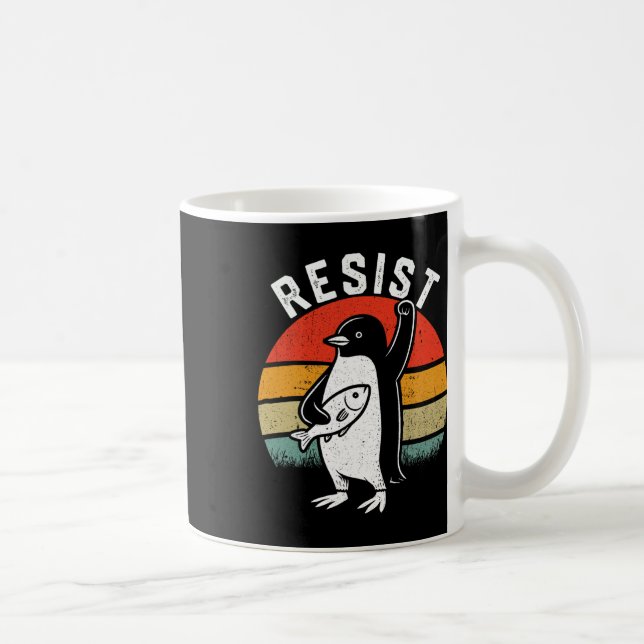 Taza De Café Resist Penguin Retro Resist Graphic (Derecha)