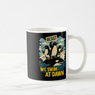 Taza De Café Resista al diseño gráfico del activismo pingüino _