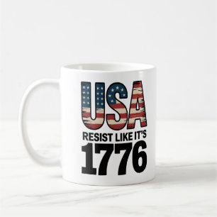 Taza De Café Resista como si fueran 1776 soldados patrióticos E