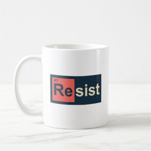 Taza De Café Resistir 47 Elemento de tabla periódica anti Trump