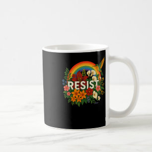 Taza De Café Resistir el orgullo floral anti Trump de protesta