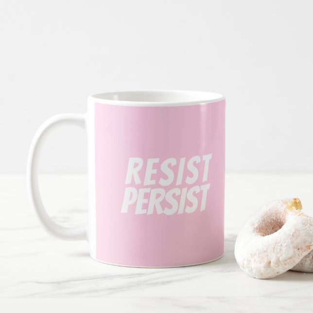 Taza De Café "Resistir la persistencia" blanco rosa claro (Con donut)