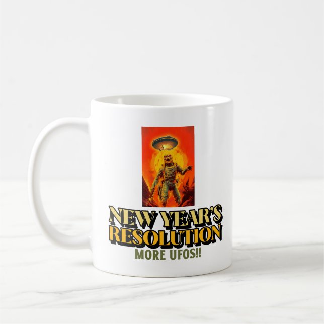 Taza De Café Resolución de Año Nuevo: más OVNIs-Alienígenas (Izquierda)