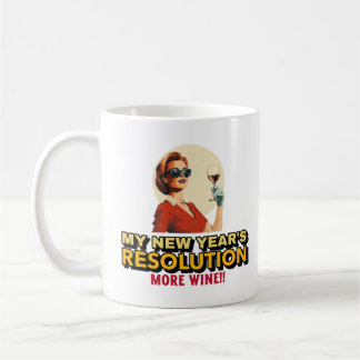 Taza De Café Resolución de Año Nuevo - Más vino -