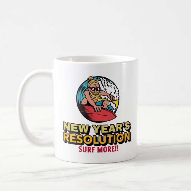 Taza De Café Resolución de Año Nuevo - Surf More (Izquierda)