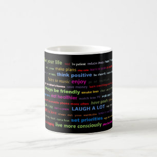 Taza De Café Resoluciones coloridas Cita Café Mug