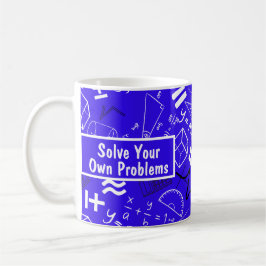 Taza De Café resolver sus propios problemas matemáticas azul di