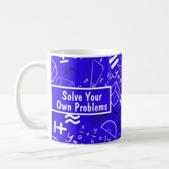 Taza De Café resolver sus propios problemas matemáticas azul di (Izquierda)