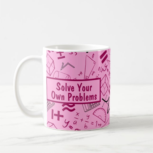 Taza De Café resolver sus propios problemas matemáticas de rosa (Izquierda)