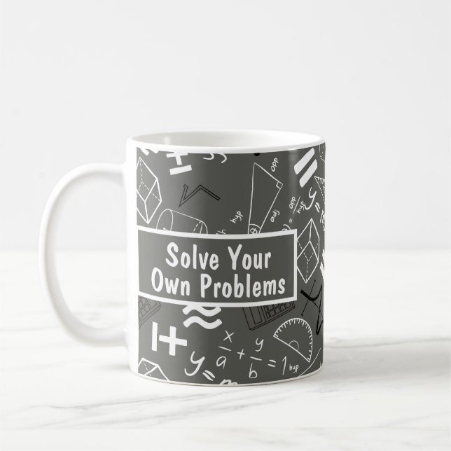 Taza De Café resolver sus propios problemas matemáticos grises (Izquierda)