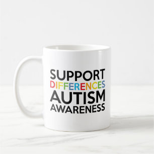 Taza De Café Respaldar las diferencias de autismo Sensibilizaci