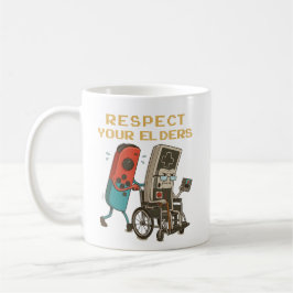Taza De Café Respect Your Elders Gaming Control Retro Funny Gam