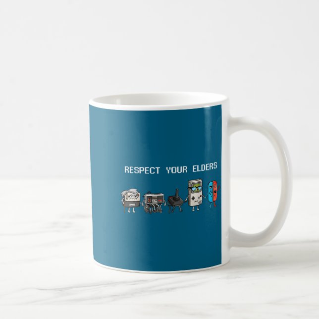 Taza De Café Respect Your Elders Retro Gaming Funny Gamer Contr (Derecha)