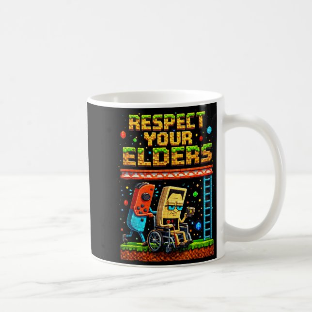 Taza De Café Respect Your Elders Retro Gaming Xel Gamer Control (Derecha)