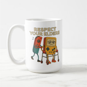 Taza De Café Respeta A Tus Mayores Retro Gaming Divertido Gamer