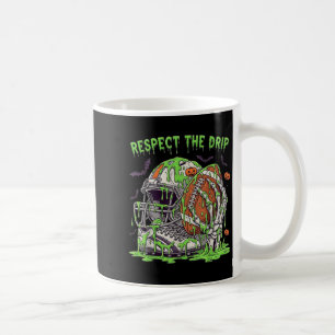 Taza De Café Respetar El Goteo Fútbol Halloween Mano De Esquele