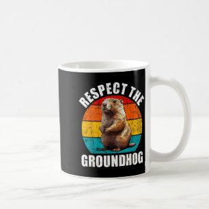 Taza De Café Respetar la marmota decoración vintage día de la m