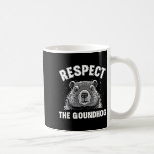 Taza De Café Respetar la marmota divertida marmota día del anim