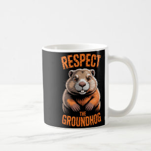 Taza De Café Respetar la marmota divertido día festivo Punxsuta