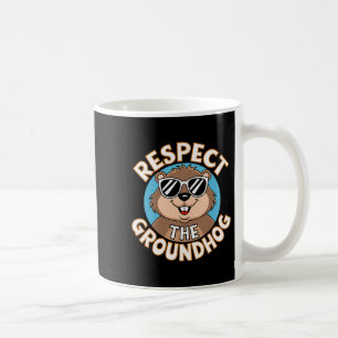 Taza De Café Respeto Al Día Del Quirky Groundhog Premium