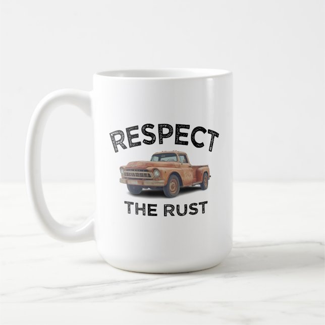 Taza De Café RESPETO gracioso Chiste de papá, camionero de reco (Izquierda)
