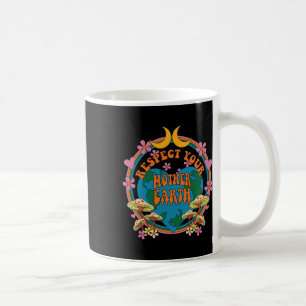 Taza De Café Respeto Madre Día Groovy Hippie Mushroom Tierra