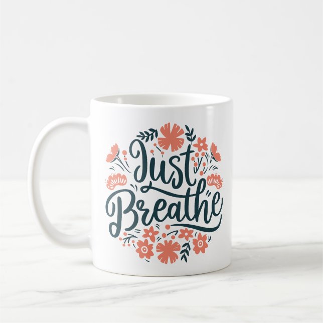 Taza De Café Respira meditación yoga citas respiratorias (Izquierda)