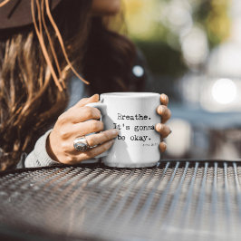 Taza De Café Respira va a estar bien John 16 White Scripture