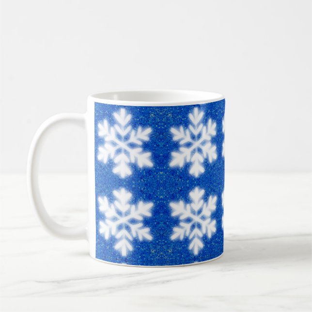 Taza De Café Resplandor de nieve blanca resplandeciente fondo a (Izquierda)